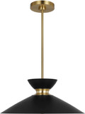 Visual Comfort Studio EP1231MBKBBS Heath Contemporary Midnight Black and Burnished Brass Hanging Pendant Light