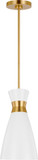 Visual Comfort Studio EP1221MWTBBS Heath Contemporary Matte White and Burnished Brass Mini Pendant Lamp