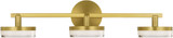 Visual Comfort Studio SLV1013BBS Khan Contemporary Burnished Brass LED 3-Light Bath Lighting