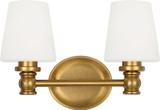 Visual Comfort Studio VS22102BBS Xavierre Burnished Brass 2-Light Bathroom Light Sconce