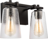 Visual Comfort Studio VS24302MBK Mercer Modern Midnight Black 2-Light Bath Wall Sconce