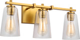 Visual Comfort Studio VS24303BBS Mercer Modern Burnished Brass 3-Light Vanity Lighting Fixture