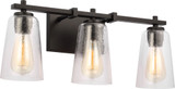 Visual Comfort Studio VS24303MBK Mercer Modern Midnight Black 3-Light Bathroom Sconce Lighting