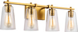 Visual Comfort Studio VS24304BBS Mercer Modern Burnished Brass 4-Light Bath Wall Sconce