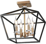 Vinci FM1103-4AB/BK Vita Modern Aged Brass / Black LED Flush Mount Light Fixture