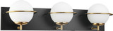Vinci VL1002-3AB/BK Ricci Contemporary Aged Brass / Black LED 3-Light Bathroom Light