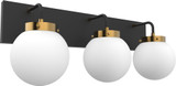 Vinci VL1718-3AB/BKOP Bianca Contemporary Aged Brass / Black LED 3-Light Vanity Lighting Fixture