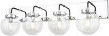 Vinci VL1718-4CH/BKCL Bianca Modern Chrome / Black LED 4-Light Bath Lighting