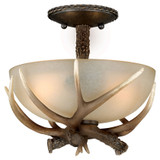 Vaxcel C0014 Yoho Country Black Walnut Finish 12" Wide Flush Mount Light Fixture