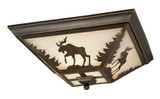 Vaxcel CC55614BBZ Yellowstone Country Burnished Bronze Finish 5.75" Tall Flush Mount Ceiling Light Fixture