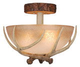 Vaxcel CF33016NS Lodge Rustic Noachian Stone Finish 16" Wide Overhead Lighting Fixture