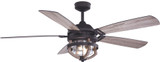 Vaxcel F0055 Barnes Matte Black and Rustic Oak LED Ceiling Fan