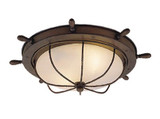 Vaxcel OF25515RC Orleans Nautical Antique Red Copper Finish 15" Wide Exterior Flush Mount Lighting Fixture