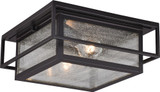 Vaxcel T0470 Hyde Park Contemporary Espresso Bronze Outdoor Flush Ceiling Light Fixture