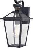 Vaxcel T0717 Derby Matte Black 8" Dusk To Dawn Motion Sensor Outdoor Wall Lighting Sconce