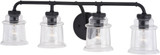 Vaxcel W0351 Toledo Matte Black 4-Light Bath Lighting