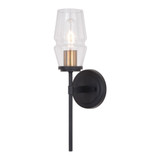 Vaxcel W0391 Warren Matte Black and Brushed Brass Light Sconce