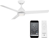 WAC Lighting F-001L-MW Mocha Modern Matte White Interior / Exterior 54" Ceiling Fan