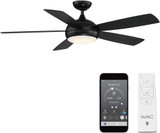 WAC Lighting F-005L-MB Odyssey Modern Matte Black LED Interior / Exterior 52" Home Ceiling Fan