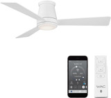 WAC Lighting F-037L-MW Hug Modern Matte White LED Interior / Exterior 52" Ceiling Fan