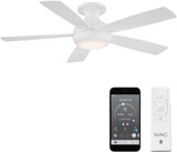 WAC Lighting F-035L-MW Odyssey Modern Matte White LED Interior / Exterior 52" Ceiling Fan