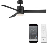 WAC Lighting F-081L-MB San Francisco Contemporary Matte Black LED Indoor / Outdoor 52" Ceiling Fan