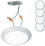 WAC Lighting FM-306-930JB-WT-4 Disc Modern White LED 7.4" Home Ceiling Lighting (Pack of 4)