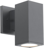 WAC Lighting WS-W220208-30-BK Cubix Contemporary Black LED Outdoor Wall Lamp