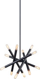 Zeev Lighting CD10036/12/MBK Mandelorian Modern Matte Black Mini Chandelier Light