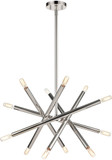 Zeev Lighting CD10389/12/PN Mandelorian Contemporary Polished Nickel Mini Chandelier Lamp