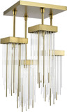 Zeev Lighting SF50012/4/AGB Waterfall Contemporary Aged Brass Overhead Light Fixture