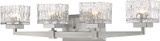 Z-Lite 1927-4V-BN Rubicon Modern Brushed Nickel Halogen 4-Light Bathroom Lighting Fixture
