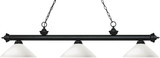 Z-Lite 200-3MB-AMO14 Riviera Matte Black Angle Matte Opal Island Lighting