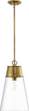 Z-Lite 2300P12-RB Wentworth Contemporary Rubbed Brass 11.5" Mini Hanging Pendant Lighting