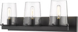 Z-Lite 3032-3V-MB Callista Contemporary Matte Black 3-Light Bathroom Light