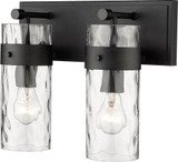 Z-Lite 3035-2V-MB Fontaine Contemporary Matte Black 2-Light Bath Sconce