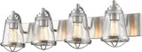 Z-Lite 444-4V-BN Mariner Contemporary Brushed Nickel 4-Light Bathroom Lighting
