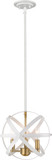 Z-Lite 463-12HWH-OBR Cavallo Contemporary Hammered White / Olde Brass Mini Drop Ceiling Light Fixture