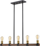Z-Lite 472-5L-RM Kirkland Modern Rustic Mahogany Island Lighting