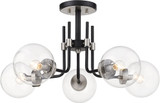 Z-Lite 477-5SF-MB-BN Parsons Contemporary Matte Black / Brushed Nickel Ceiling Light