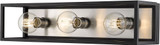 Z-Lite 480-3V-MB-BN Kube Contemporary Matte Black / Brushed Nickel 3-Light Bath Wall Sconce