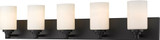 Z-Lite 485-5V-MB Soledad Matte Black 5-Light Bath Wall Sconce