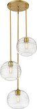 Z-Lite 486P10-3R-OBR Harmony Olde Brass Multi Hanging Light