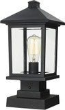 Z-Lite 531PHMS-SQPM-BK Portland Black Outdoor Pier Mount