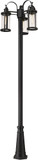 Z-Lite 569MP3-519P-BK Roundhouse Black Outdoor Post Light Fixture