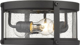 Z-Lite 569F-BK Roundhouse Contemporary Black Outdoor Flush Mount Light Fixture