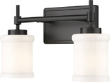 Z-Lite 622-2V-MB Cadoc Modern Matte Black 2-Light Bathroom Vanity Lighting