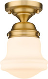 Z-Lite 735F1-HBR Vaughn Modern Heritage Brass 6" Flush Mount Light Fixture