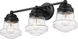 Z-Lite 736-3V-MB Vaughn Modern Matte Black 3-Light Bathroom Light