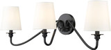 Z-Lite 7509-3S-MB Gianna Matte Black Wall Sconce Light